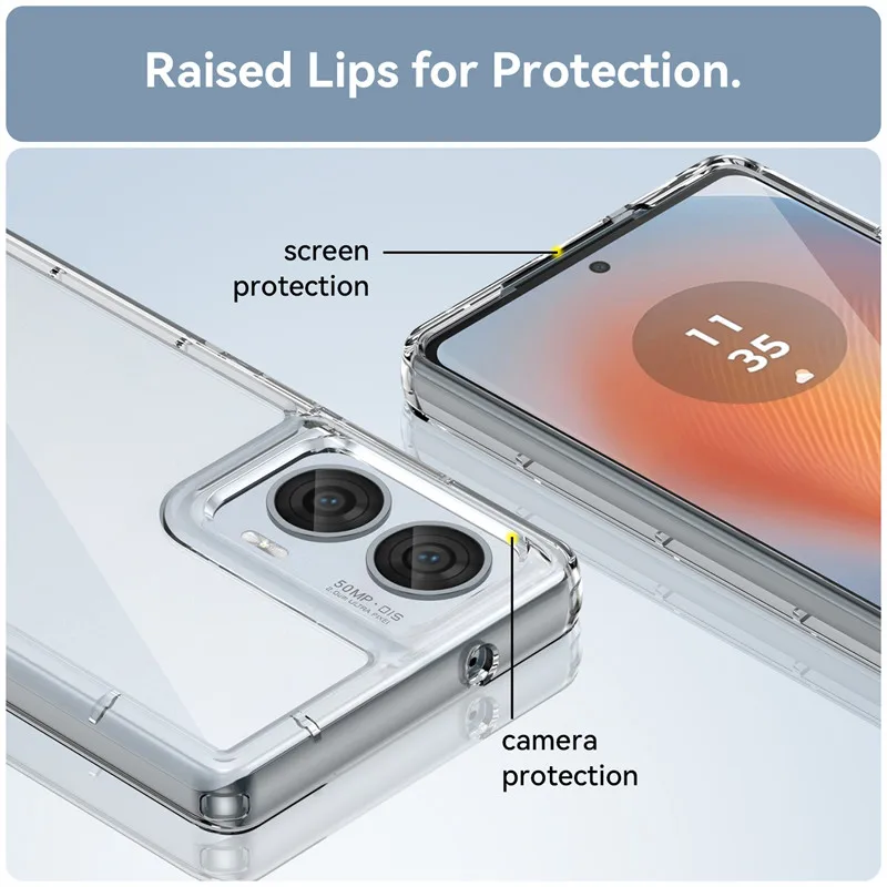 JIAFEI Cover Armor per Motorola Edge 50 PRO, Custodia TPU+PC Antiurto con Scorrevole Protezione Fotocamera Cover con 360° Anello Supporto, Nero