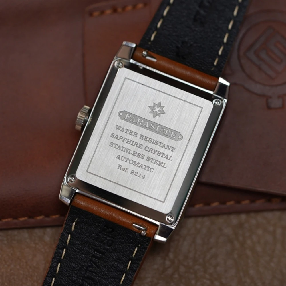 FARASUTE Men Automatic Watch Vintage 31mm Rectangle Case