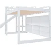 Bunk Beds Twin Size House Loft Bed with Slide, Storage Shelves and Light, Climbing Ramp, Low Loft Bed Frame, Bunk Beds for Kids 3