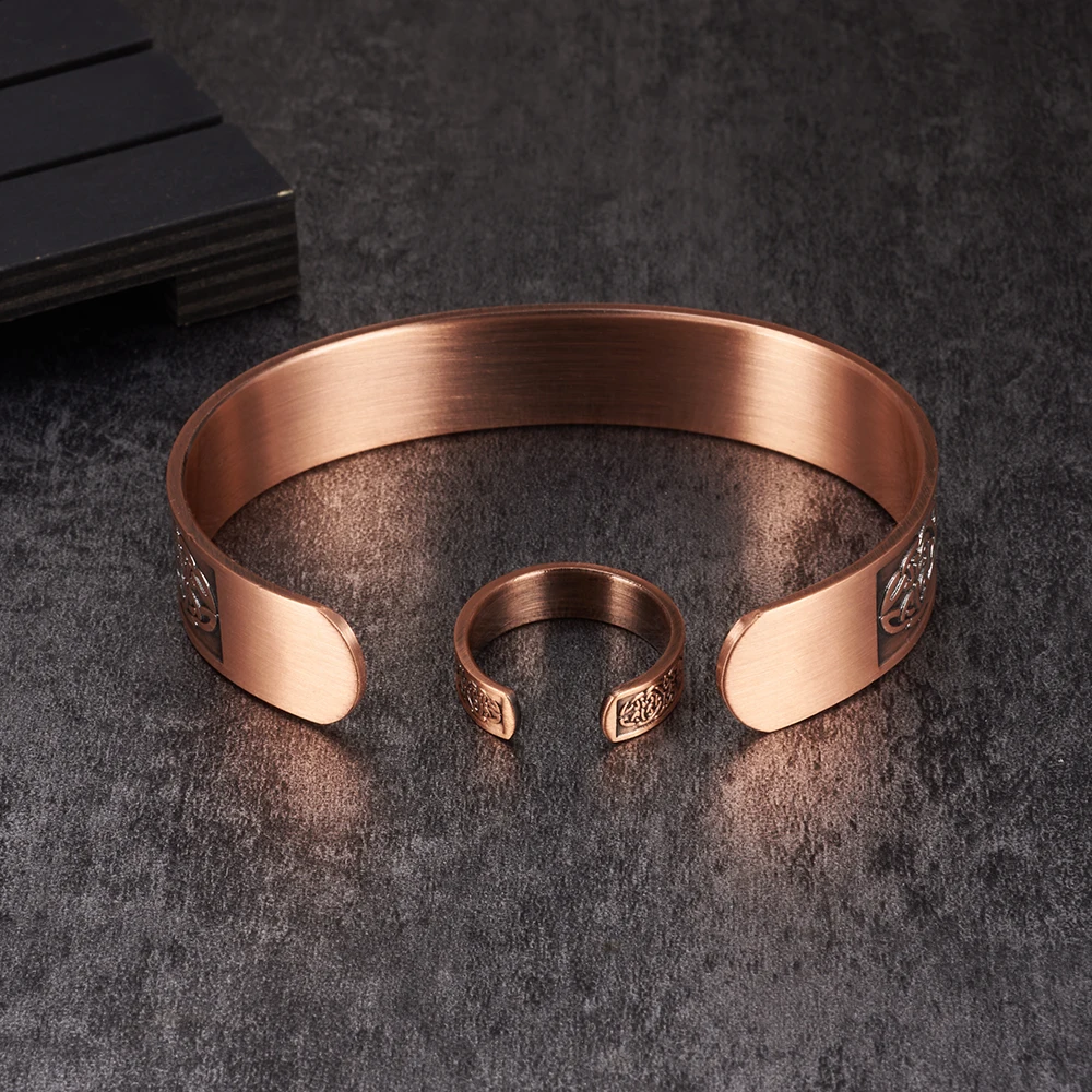 MagnetRX® Bracelets Magnétiques En Cuivre – Bracelet Efficace En Cuivre Pur Pour Hommes Et Femmes – Bracelet Manchette Ajustable Bangles (Cuivre Torsadé