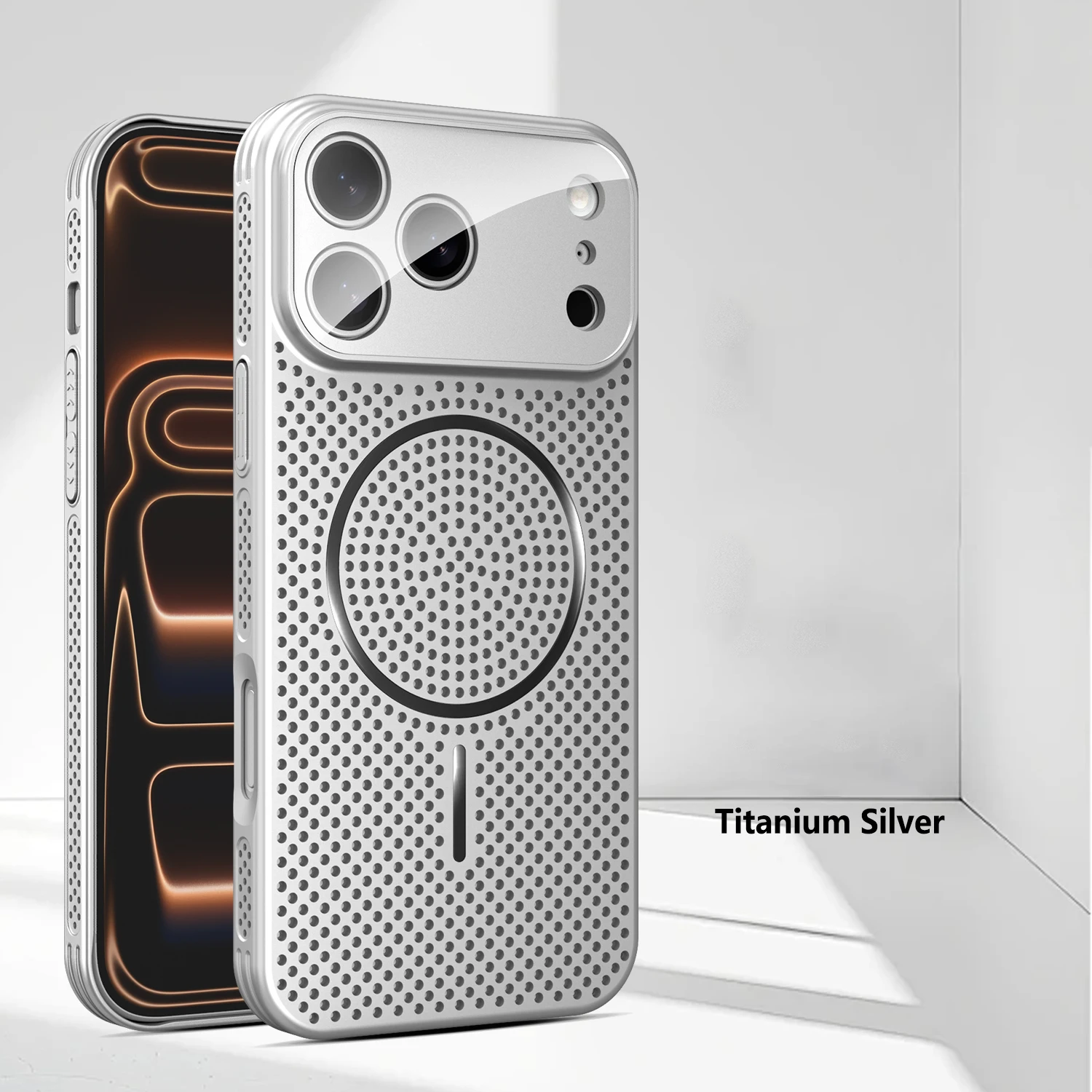Aluminum Alloy Mesh Magnetic Case with Heat Dissipation and Full Lens Protection