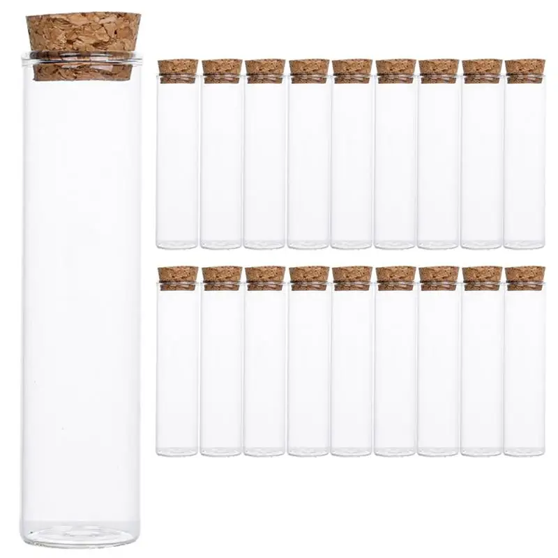 20pcs /60ml Sample Wooden Cork Fireplace Matchstick Wishing Display Bottles With Cork