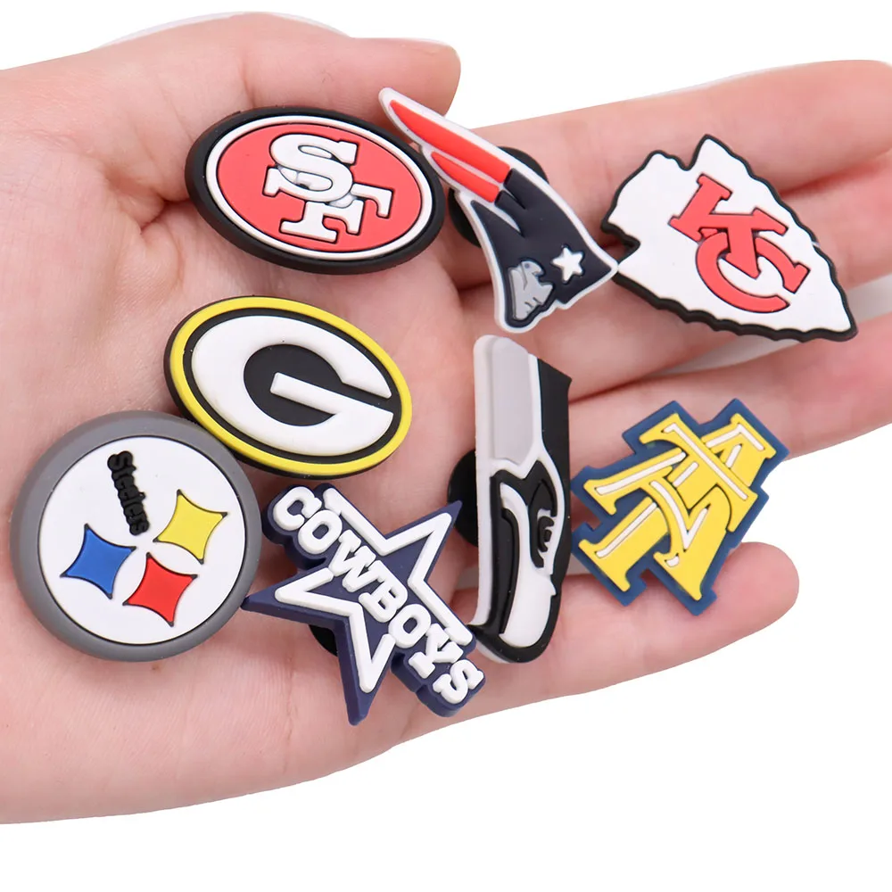 

50Pcs Famous Logo Special Icons PVC Slippers Shoes Accessories Sandals Decorations for Croc Charms Jibz Wristbands Kids Gift