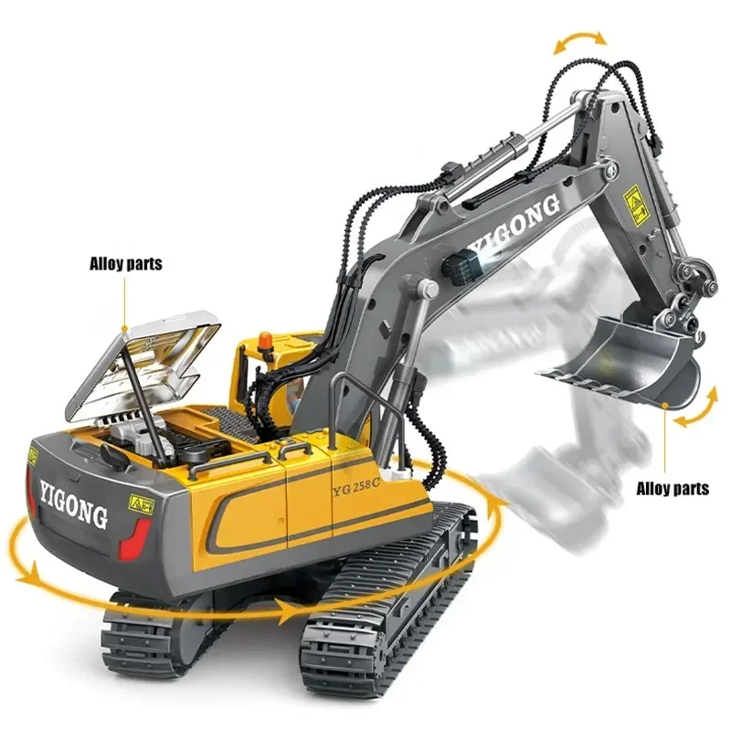 Children's RC Car Toys – Remote Control Excavator, Dump Truck & Bulldozer, Radio Control Electric Car for Boys, Kids Toys Gift 5