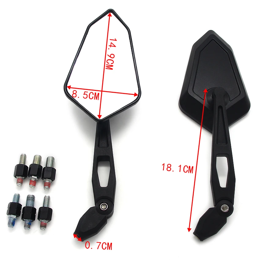 오토바이 ER-6N 백미러 부품, 가와사키 ZR250 ZR400 제퍼 ZR750 제퍼 Z1000 ZRX400 ZRX1100 ER650
