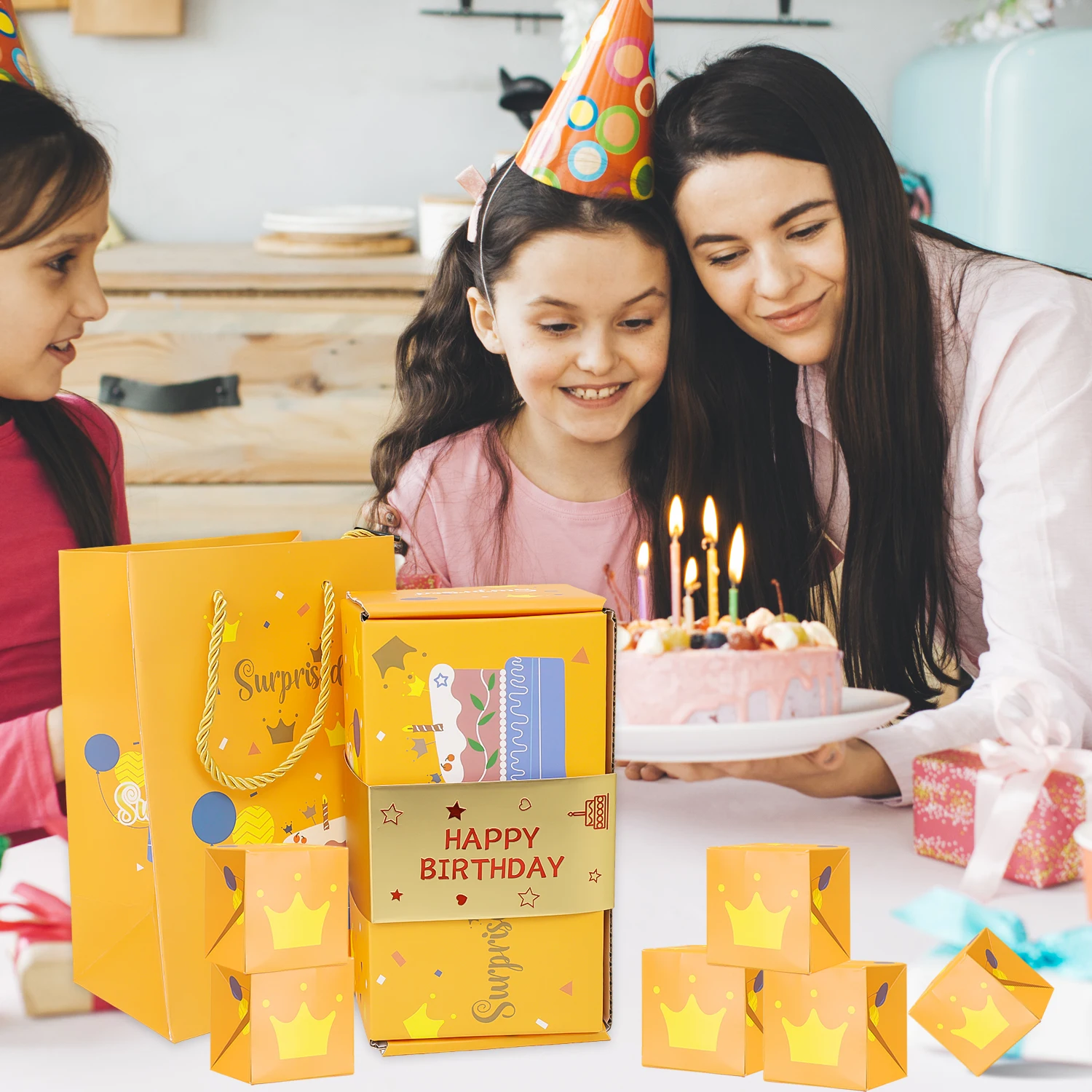 Folding Bounce Gifts Box Set, Creative Paper Jumping Boxes with Gift Bag, Valentine’s D... - SKU FBGB0916 - UGI Packaging