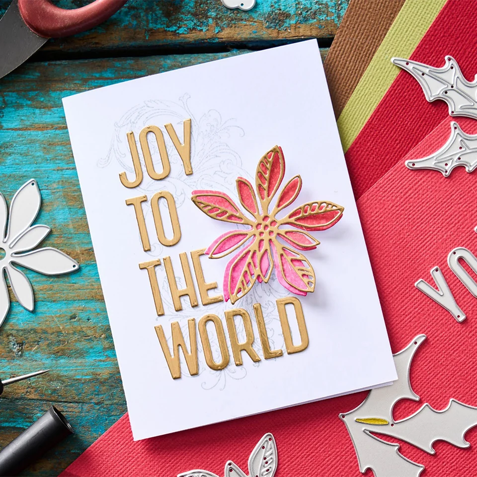 Joy Word Metal Cutting Dies - Embossing Dies For Card Making & Scrapbooking