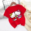 Hello Kitty Melody Children's T-shirt Kawaii T Shirt Sanrio Anime Cartoon Children Casual Clothes Y2k Tee Shirt Kid Girl Boy Top 1