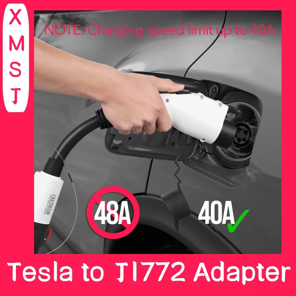 EV Adapter Tesla to J1772 Type 1 Adaptor EVSE Charger Connector Max 40A