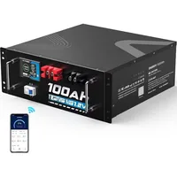 Built-in 100A BMS, with Touchable Smart Display & Mobile APP, Max. 48V 100AH Lithium LiFePO4 Battery, 4800W Power Output 2