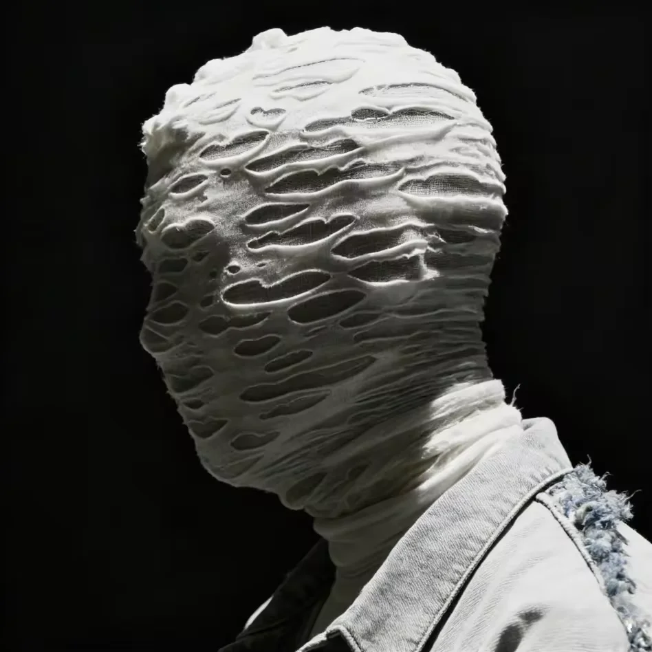 Vollgesichts-Kopfbedeckung Mütze Herren Sturmhaube mit Netzlöchern Durchsichtige Mumien-Kapuze Halloween-Maske Tanz-Kopfbedeckung Atmungsaktiv – Detail 2