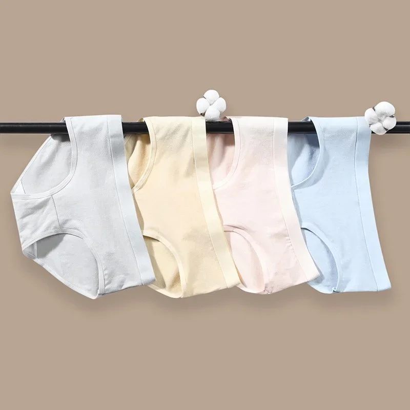 

Pure cotton antibacterial breathable comfortable girls cotton crotch simple day mid-waist briefs