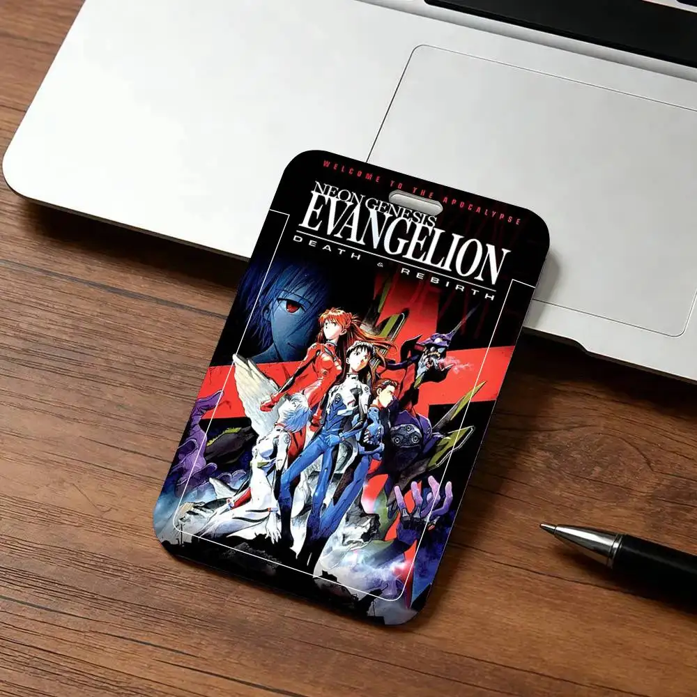 E-Evangelion 애니메이션 끈 열쇠고리용 끈 카드 홀더 학생증 홀더 넥밴드 카드 홀더 출입 통제