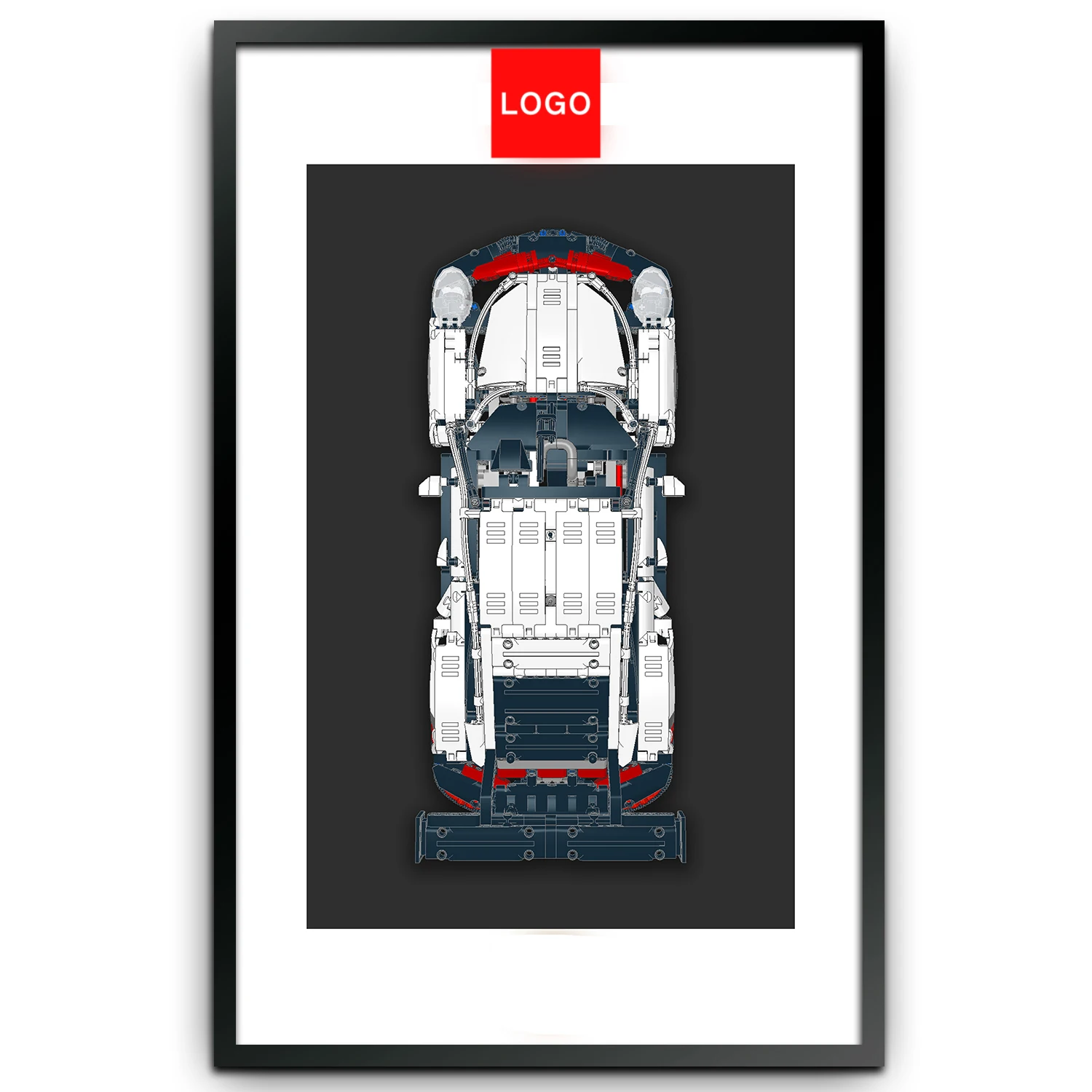 wall mount display for LEGO Technic Porsche 911 RSR-Display Wall only, no model included (42096 wall display) 2