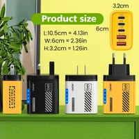 240 Вт, 5 портов, 2 USB, 3 типа C, быстрая зарядка, светодиодное зарядное устройство для мобильного телефона для Xiaomi Huawei Iphone, Samsung, адаптер зарядного устройства USB C — изображение 2