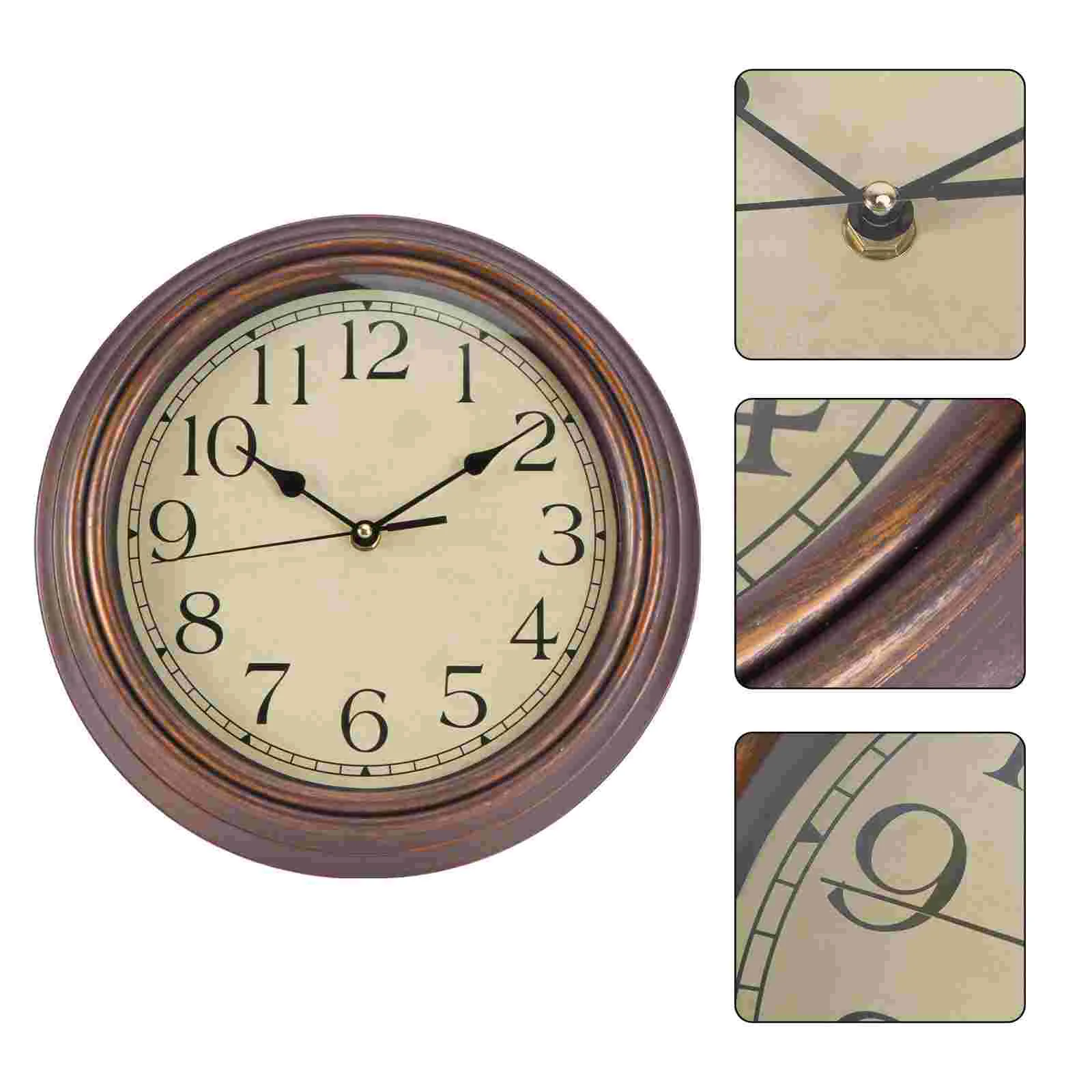 

12 Inch Vintage Style Silent Decorative Round Wall Clocks Non ticking Wall Clock Quartz Clock for Living Room Bedroom Home