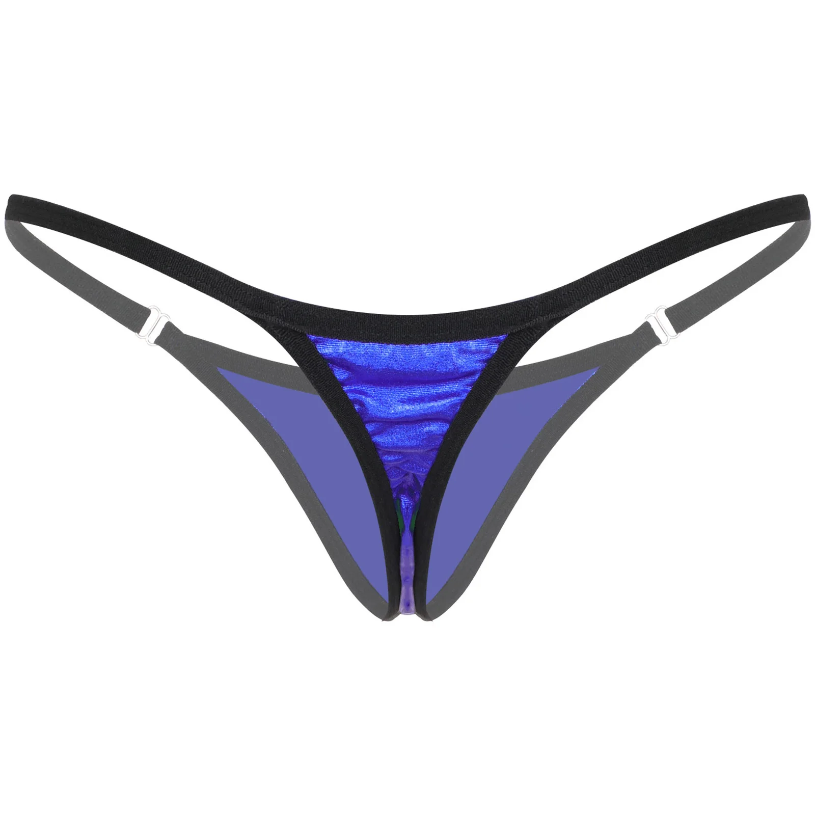 

Womens Sexy Patent Leather Shiny Sparkling Lady Low Rise Micro Thong Elastic Waistband G-string Underwear Bikini Bottoms