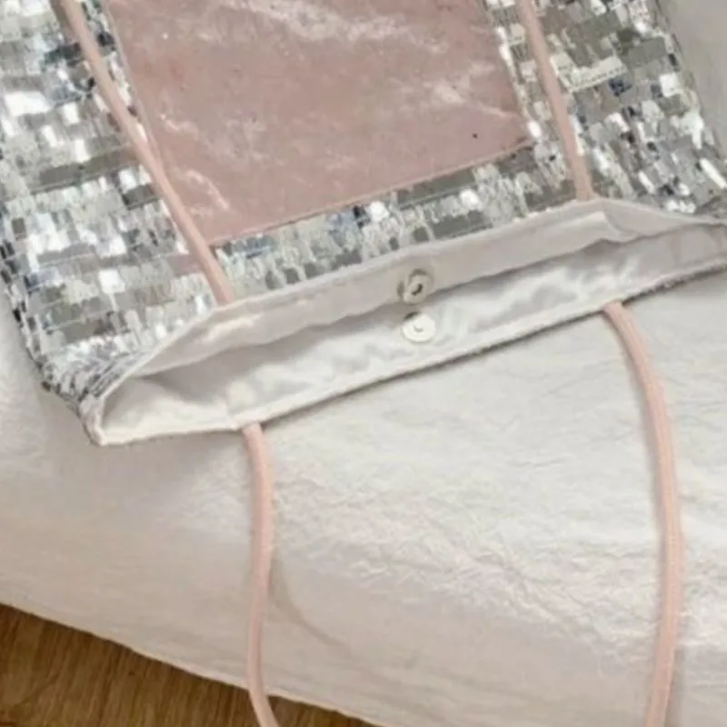 JIAERDI Hot Girls Silver Pink Shoulder Tota Bag Women 2025 Summer Shiny Y2k Handbag Female Large Capacity Underarm Bag Aesthetic