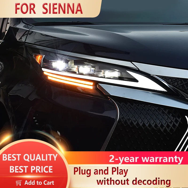 For-Toyota-Sienna-Headlamps-2011-2019-Sienna-LED-Headlamps-LED-Flowing ...