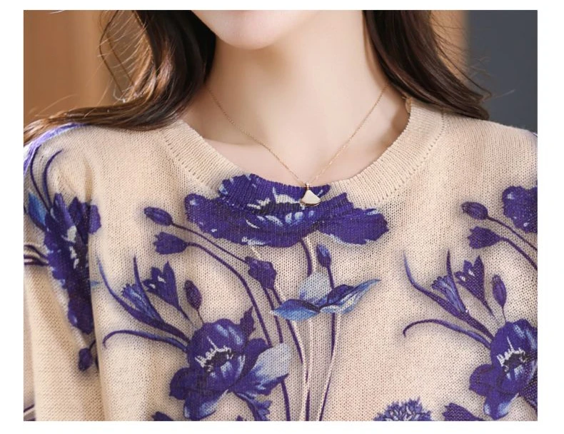 Sdc5b3d8b5b3b4912be425a71d6162f14e Autumn Knitwear Womens Fashion Loose Printed Sweaters Ladies Luxury Casual Floral Pullover Vintage Elegant Jumpers Mallzona