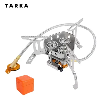 TARKA 3 Heads Gas Stove Tourist Camping Burners Folding Backpacking Furnace 5800W Outdoor Hiking Picnic BBQ Cooking Equipment 1