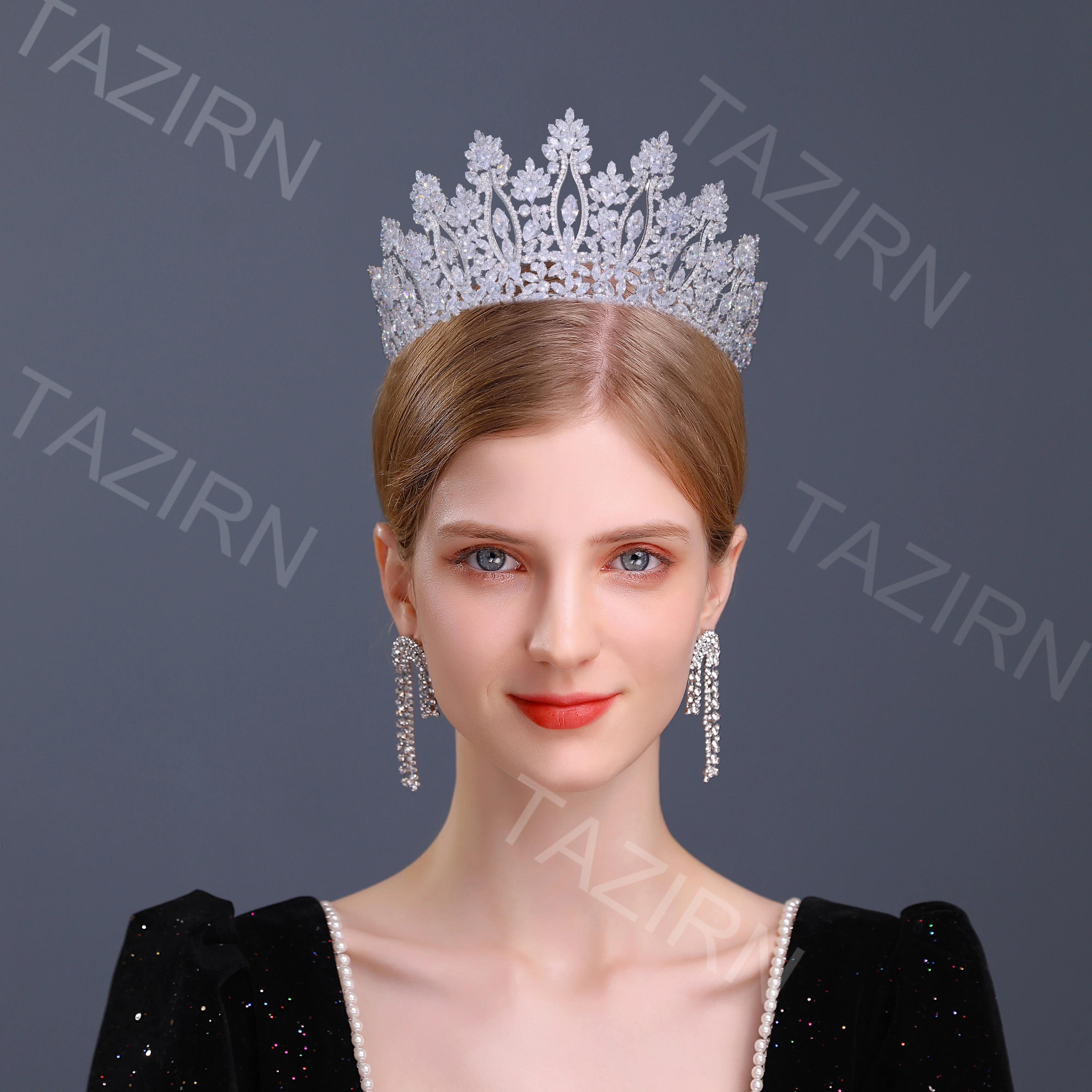 Truee Vintage Tiara Krone Gold - Braut Krone Mit Strass Für Hochzeit
