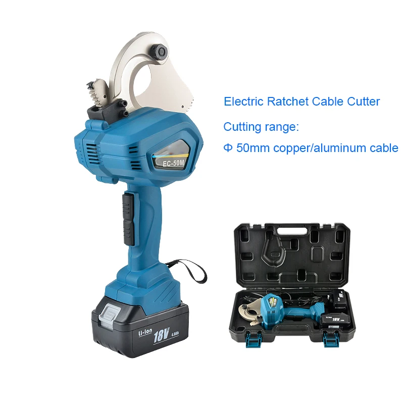 

Electric Ratchet Cutter Cable Cutter Light and Fast EC-50M/EC-65M Cutting 50mm Copper Aluminum Cable Gear Scissors