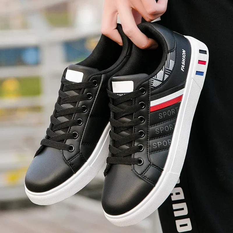 Sports Shoes Men Sneakers Casual Shoes Men Flats Lightweight Pu Leather Breathable Shoe Mens White Sports Tenis Shoes