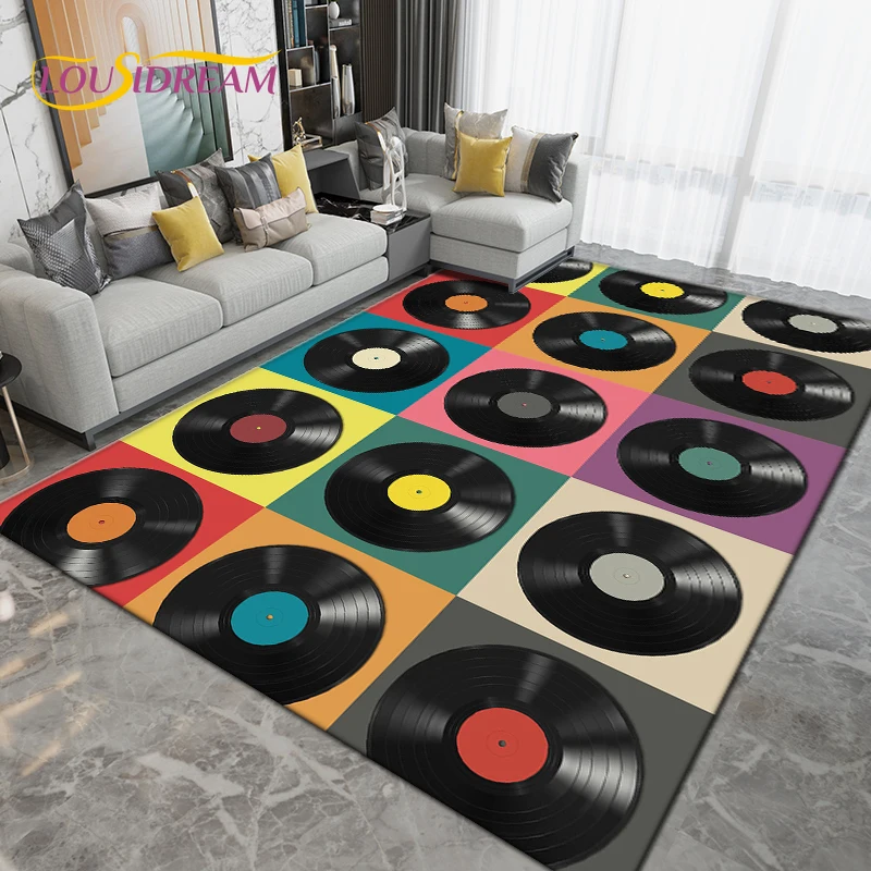 Tapis de musique Hip Hop pour salon, tapis de grande surface, tapis de sol  en polymères de cuisine, décoration d'intérieur, table de canapé, rap Star