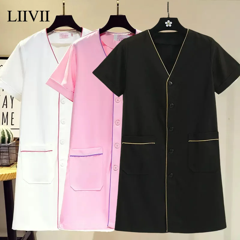 

Fashion Korean Style Nurse Coat Doctor Uniform Clinic Carer Vneck Blouse Ladies Plus Size Sexy Scrub Tops Lab Beauty Uniform New