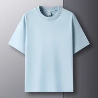 100% pur coton été haut de gamme marque hommes à manches courtes col rond Style à la mode demi manches haut respirant T-shirt 6