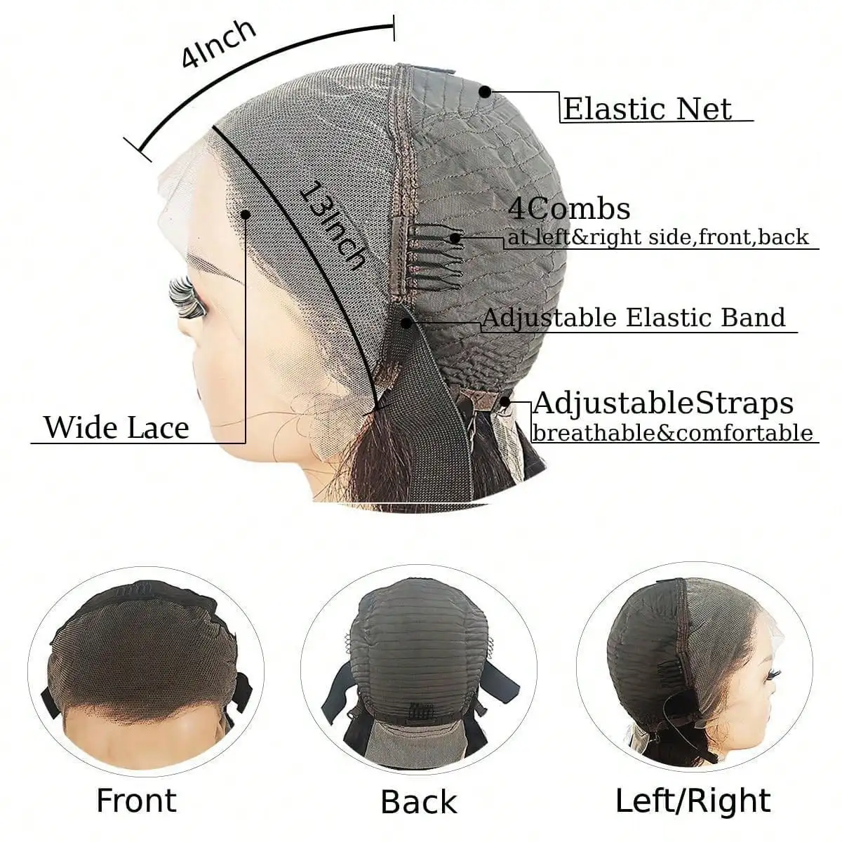 16-42Inches Human Hair Lace Front Wigs for Women 13x4 HD Chocolate Brown Straight Transparent Lace Frontal Wig 5