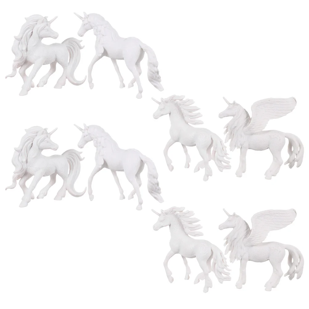 

8 Pcs Coloring White Embryo Kids Supplies Girl Crafts for Blank Unicorn Toy Plastic Painting