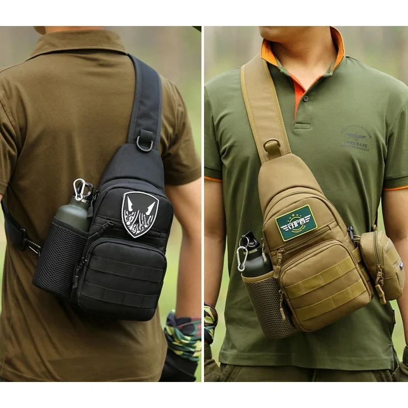 Tactical Military Shoulder Bag for Mens Outdoor Sports Hunting Camping Fishing Running,Chest Sling Bottle Pack Molle Backpack 5