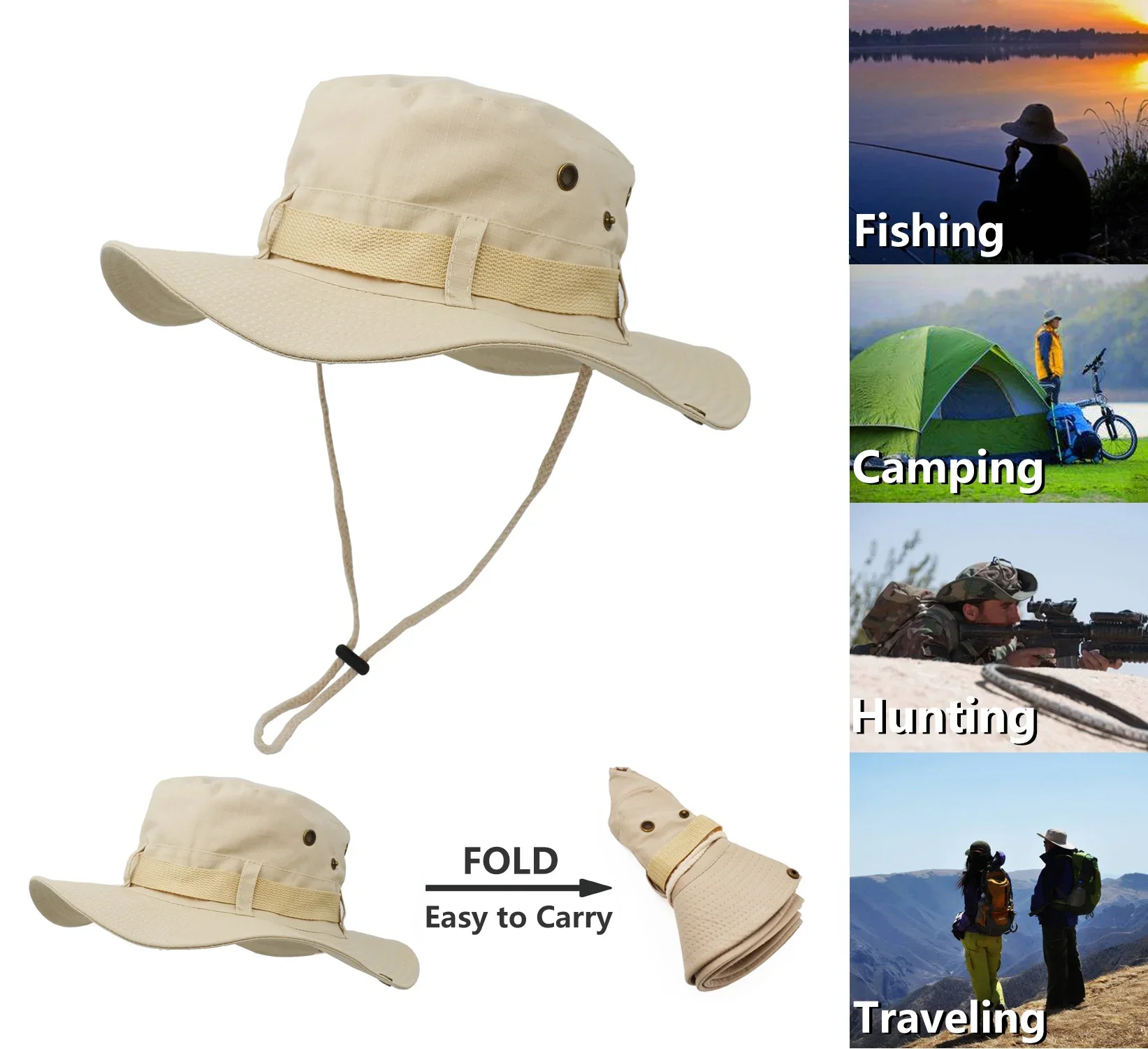 Double layer Boonie Hat Bucket Hat Hunting Fishing Outdoor Wide Cap Brim Military For Men Women Fisherman hat