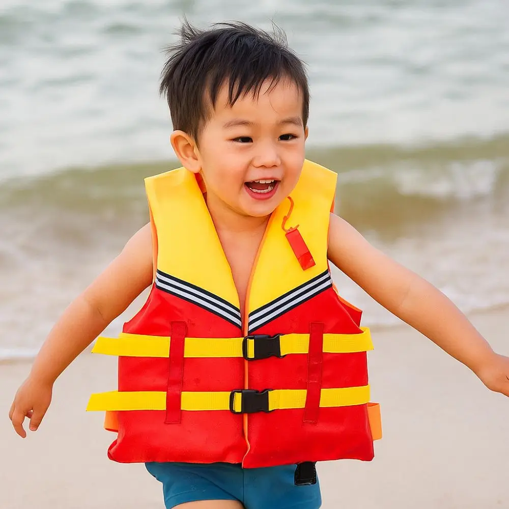 Universal Large Buoyancy Life Vest Jacket Portable with Whistle Buoyancy Vest Adjustable Straps Swimming Swimming