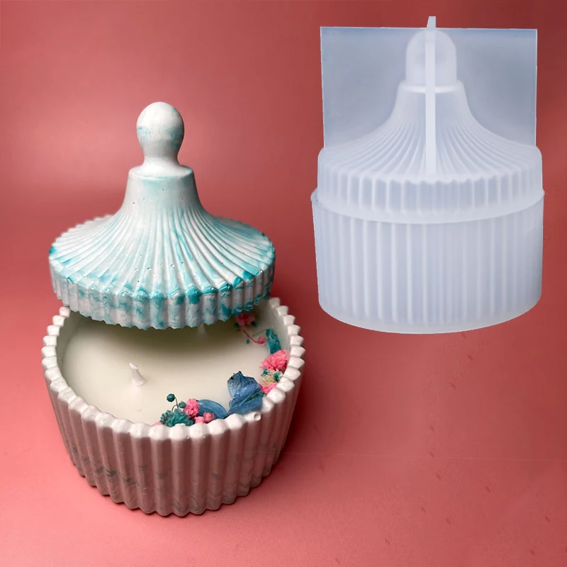 DIY Plaster Candle Jar Silicone Mold Handmade Storage Box Epoxy Resin Mould Home Craft Decoration Jewelry Container Cement Molds