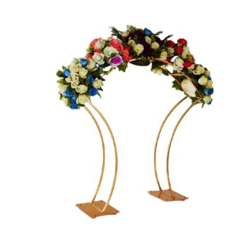 

New Wedding Gold-plated Geometric Flower Stand Centerpiece Rack Arch Stand Road Lead for Event Wedding Decoration 5pcs/ lot