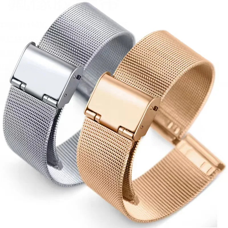 Sleek Milanese Metal Watch Band - 20/22mm Adjustable Bracelet Strap