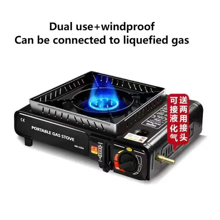 2900W Outdoor Cassette Gas Stove Cassette Gas Stove Dual-purpose Portable Grill Butane Vehicle-mounted
