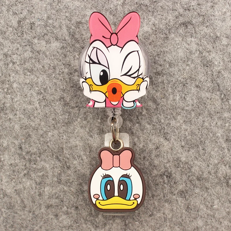 Two Face Girl Mouse Stitch Style Badge Reel Nurse Workers Enfermera ID Holder Retractable Name Card Holder Accessory retractable badge reel badge holder retractable id tag retractable id lanyard