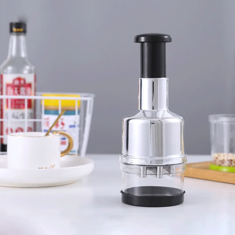 Description Picture 4 of itemMultifunctional stainless steel manual onion chopper food crusher garlic press room cutter meat grinder kitchen vegetable tools