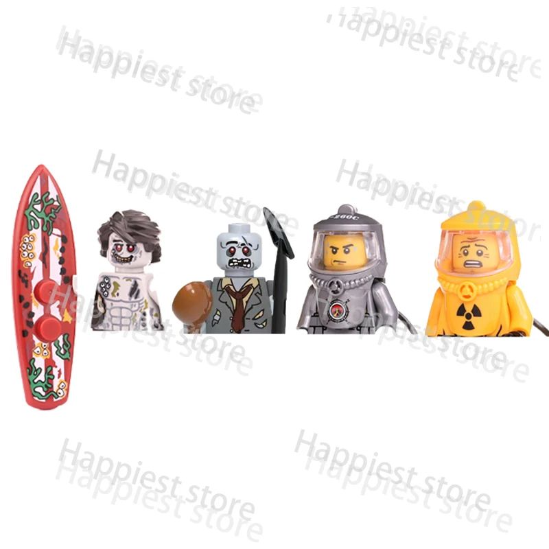 MOC 도시 할로윈 좀비 워킹 데드 유령 그림 빌딩 블록 군인 벽돌 범죄 묘비 무기 아이 선물 장난감