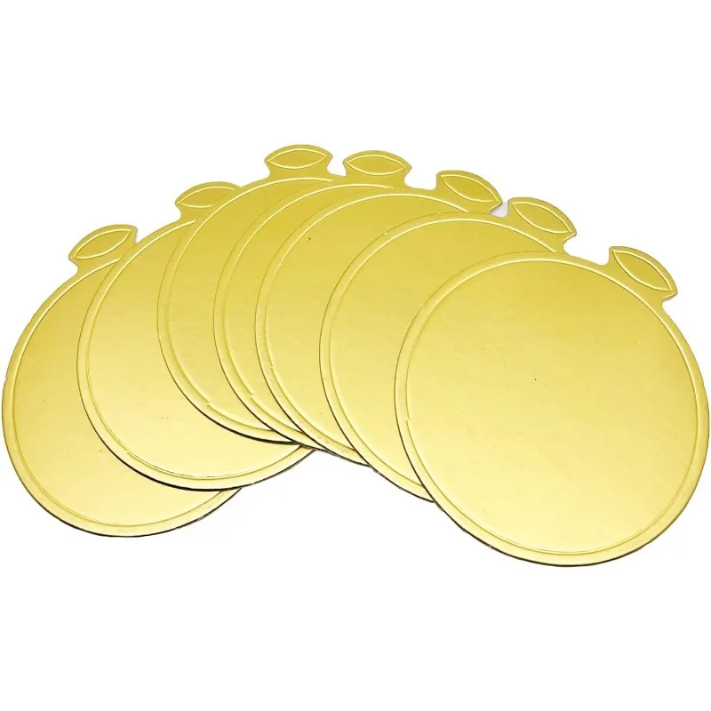 Mini Cake Boards 8cm Mini Round Cardboard Mousse Cupcake Base Cake Dessert Golden cake packing box 100pcs