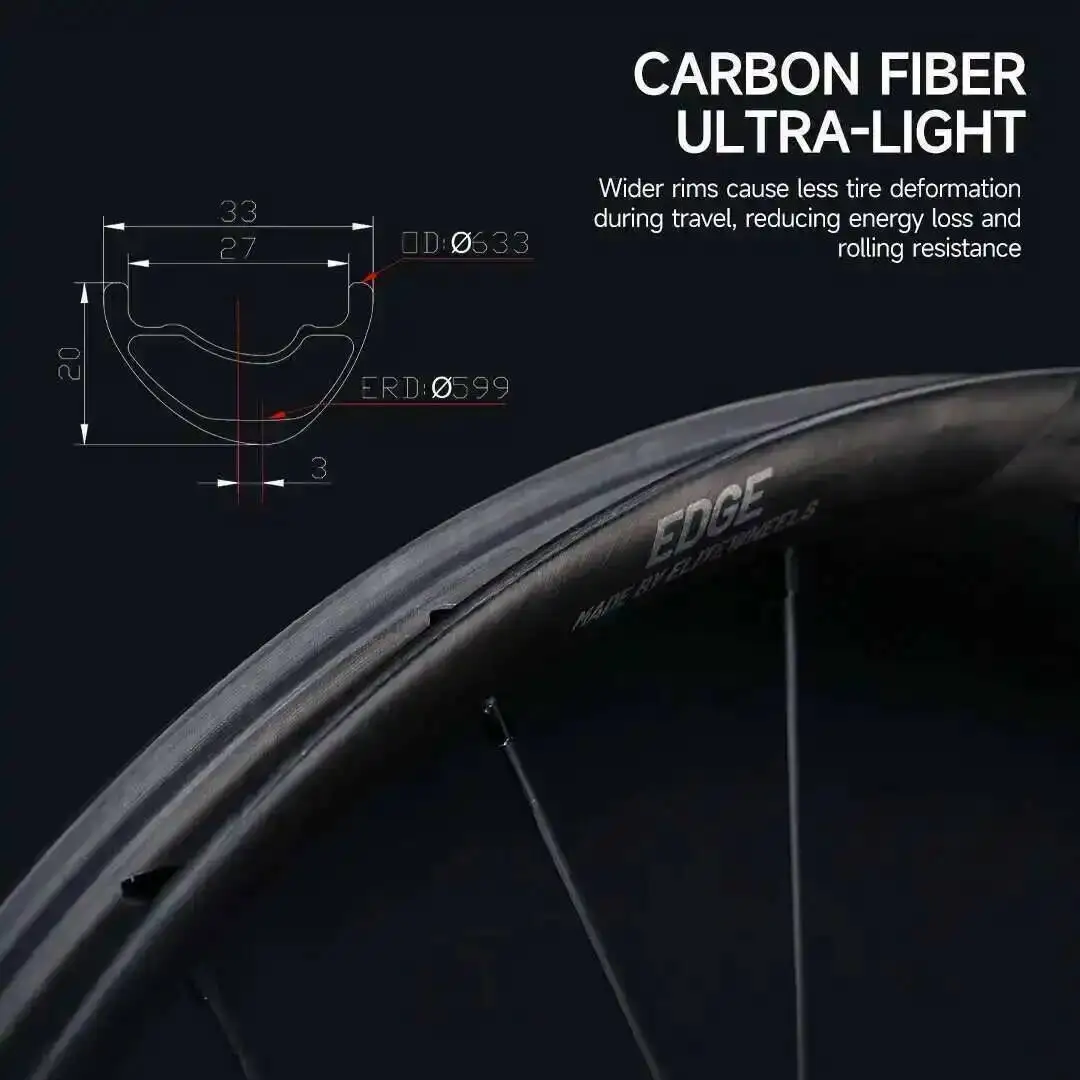 ELITEWHEELS EDGE-MTB UD Raw Weave 1201g Lightweight Carbon Mountain Rim Wheelset For Off-Road Cycling In XC Kinetec 50T Ratchet