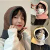 Women Knitted Hat Balaclava Winter Thicken Warm  Anti-Pilling Beanie Ladies Windproof Earflaps Scarf Hat Adult Casual Plush Caps 4