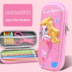 Kawaii 3D Waterproof Pencil Case with Large Capacity (Mermaid)