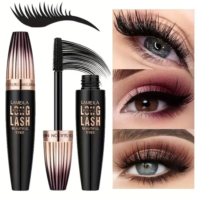 Waterproof 4D Mascara Thick Long Smudge-proof Plump Encrypted Long-lasting Curling Large Eye Makeup Makeup Tools 1