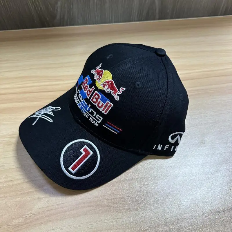 Fashionable Red Bull sports cap embroidered Red Bull baseball cap neutral golf cap outdoor sun protection Red Bull racing cap 4