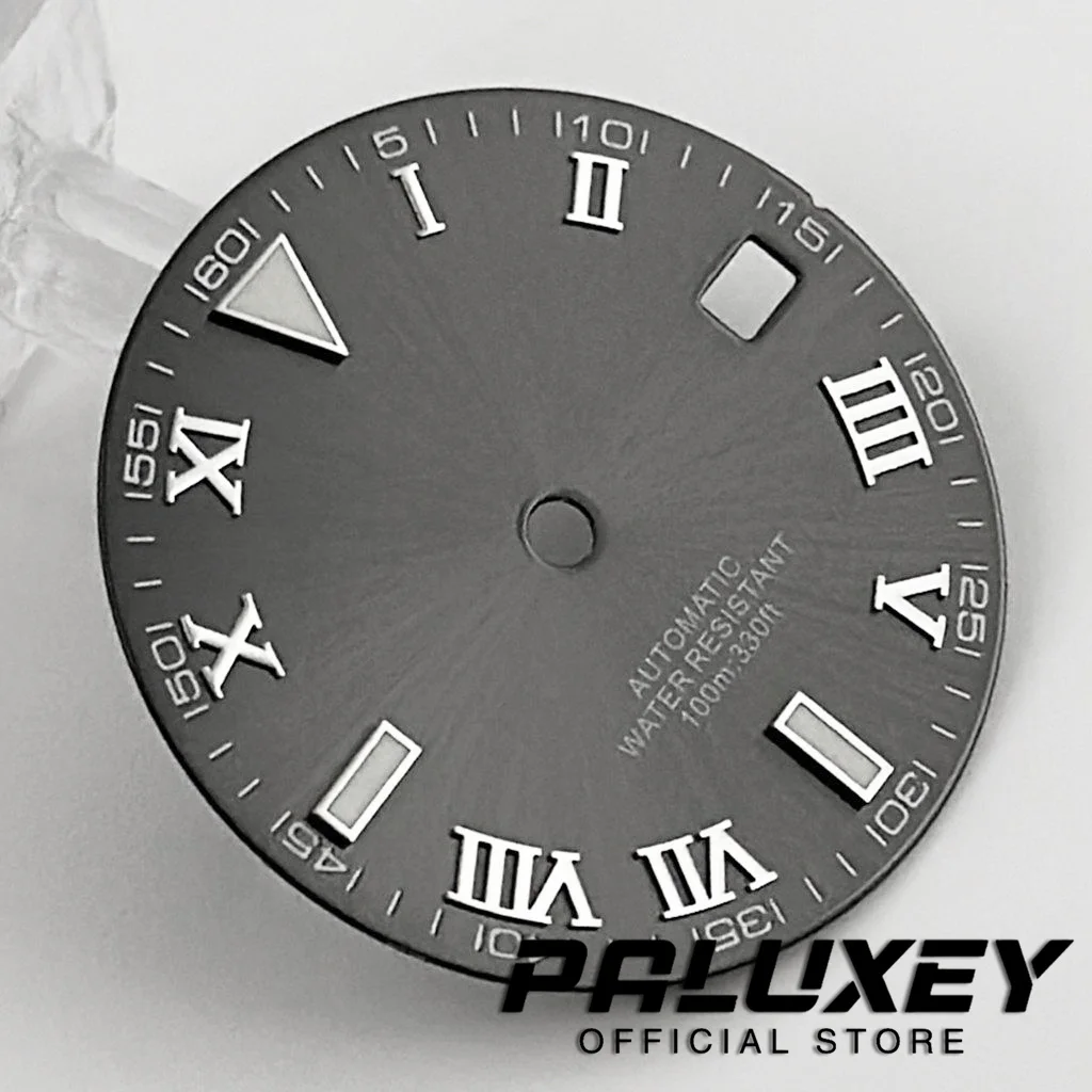 Watch Dial Accessories Watch Face Accessories NH35 29mm Roman Numeral Watch Dial Green Luminous For NH35A 4R35 Movement Replacement Watch Parts